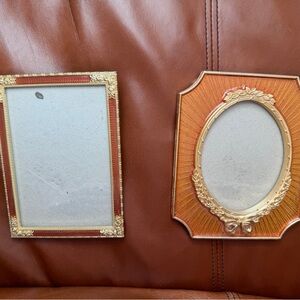 Elegant Gold and Orange Picture Frame Set